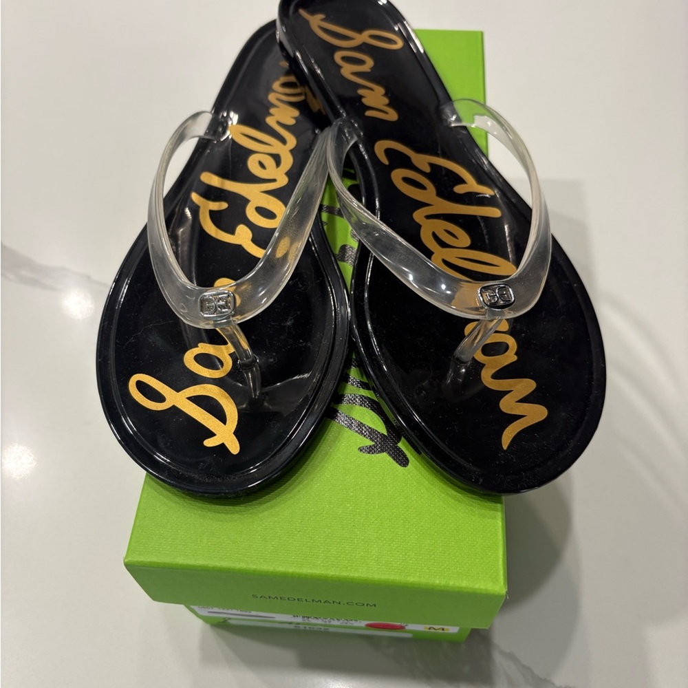 Sam Edelman Black and Clear Sandals
